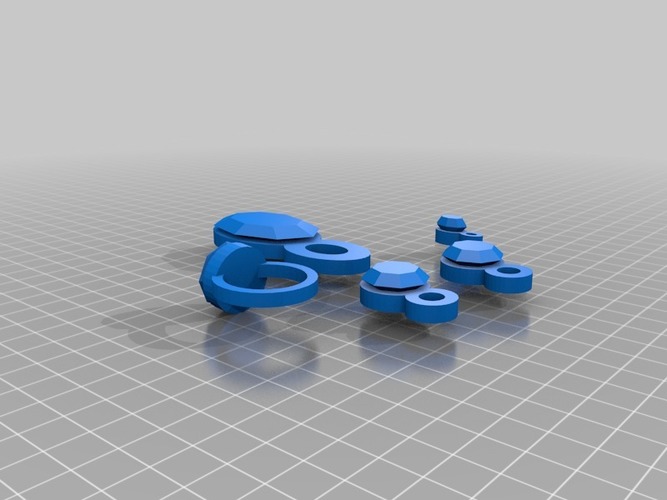 lara blue jewelry full set 3D Print 15037