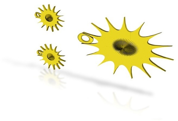 sun earrings and pendant