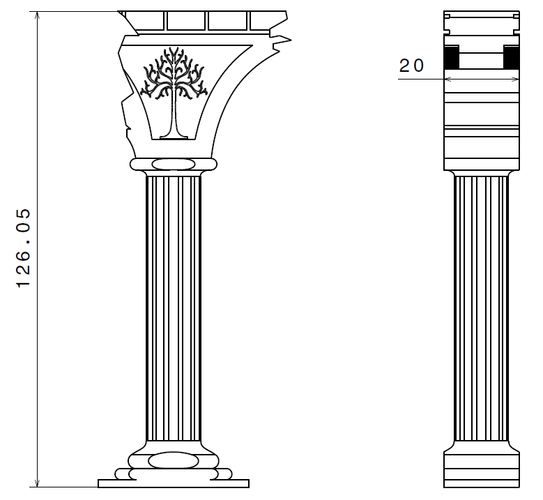 Broken column Gondor Scenography (Warhammer Scenography) 3D Print 150586