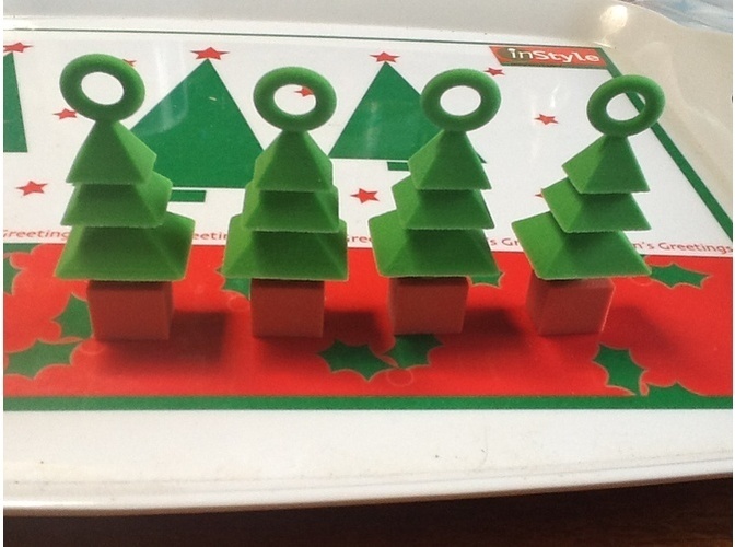 3d xmas tree mini ornaments 4 set 3D Print 15060
