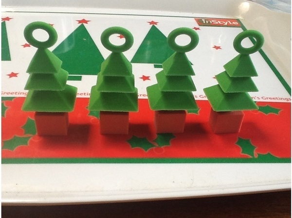3d xmas tree mini ornaments 4 set