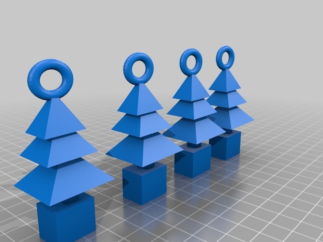 3d xmas tree mini ornaments 4 set 3D Print 15062