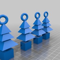 3d xmas tree mini ornaments 4 set - Thumbnail 3