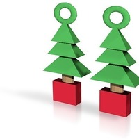 cute xmas tree earrings - Thumbnail 1