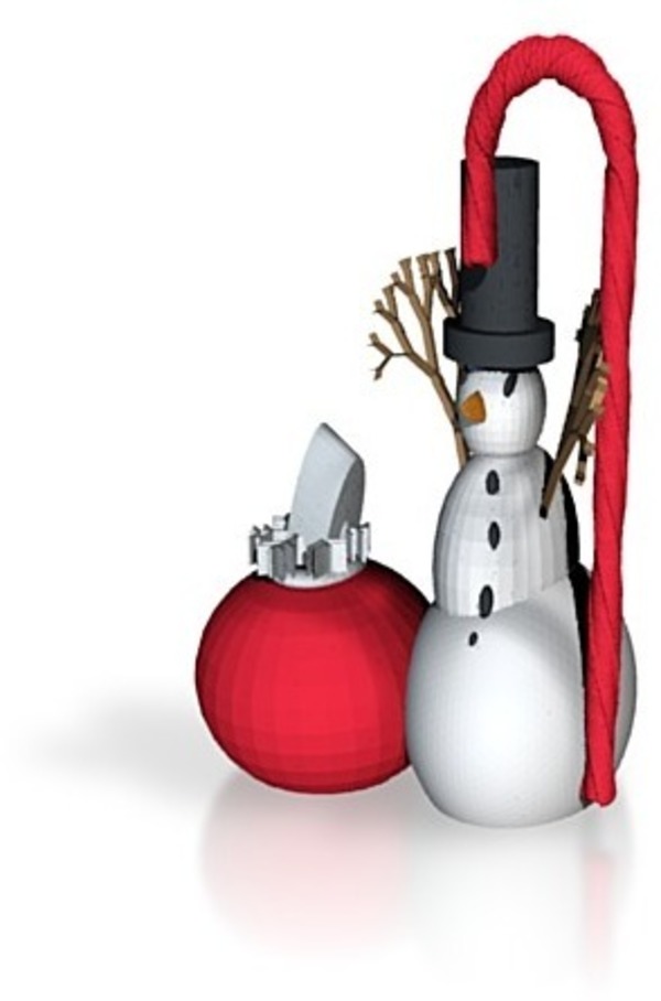 snowman with xmas ornament