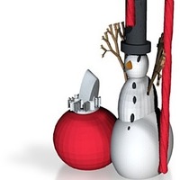 Small snowman with xmas ornament 3D Printing 15081