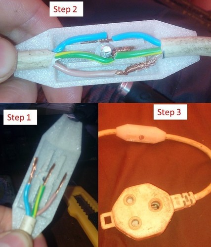Extension Cable Connector {Home Safety and neatly} 3D Print 150827