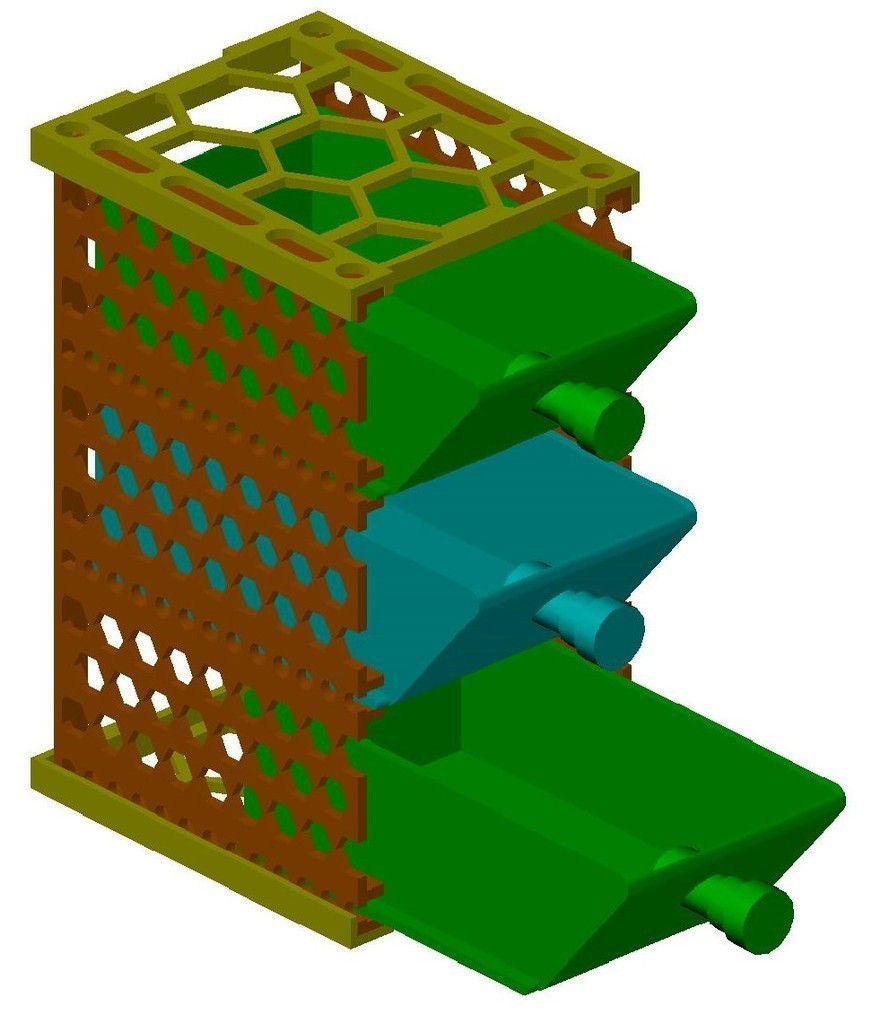3d Printed Modular Screw Nut And Bolt Drawers On A Rotating Base