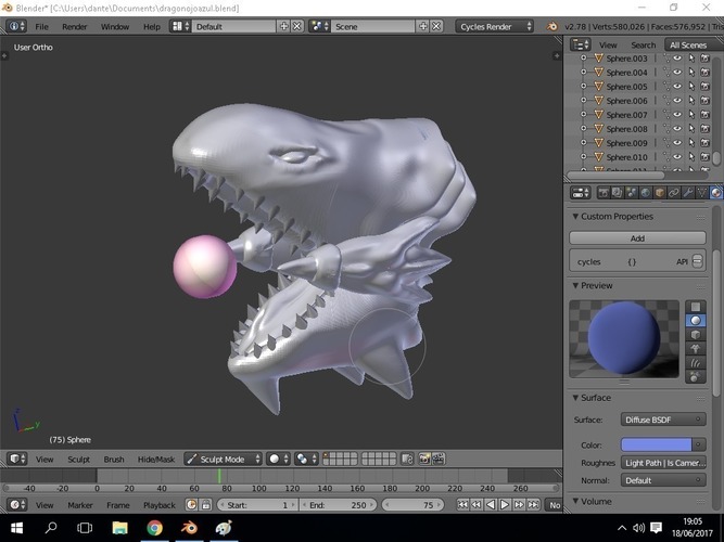 blue eyes dragon (progress) 3D Print 150836