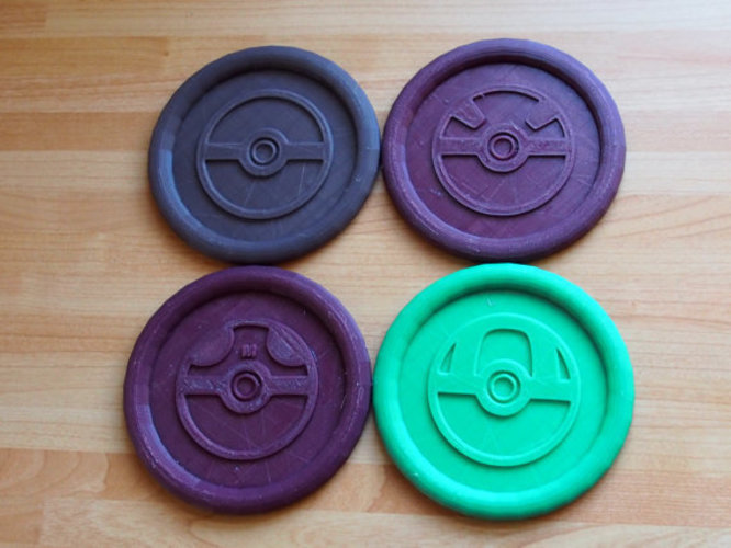 Pokemon Pokeball Coasters  3D Print 151096