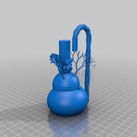 More printable snowman with tophat and candy cane - Thumbnail 2