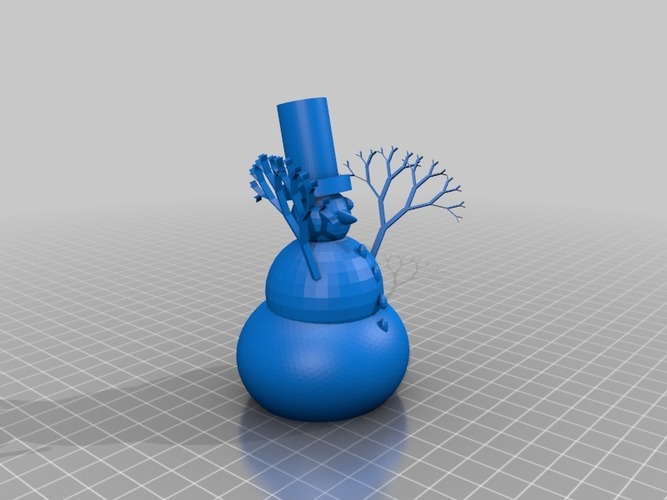 more printer friendly snowman with tophat 3D Print 15112