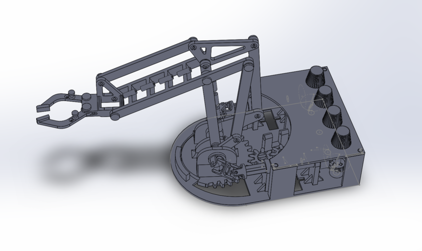 Fully Mechanical Desktop Robot Arm 3D Print 151125