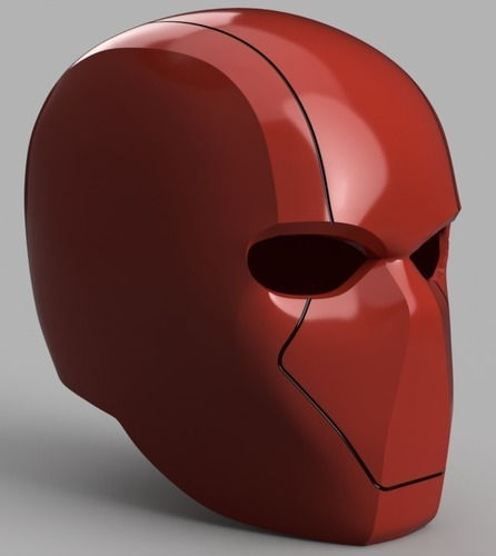 Red Hood Helmet (Batman) with Details 3D Print 151192