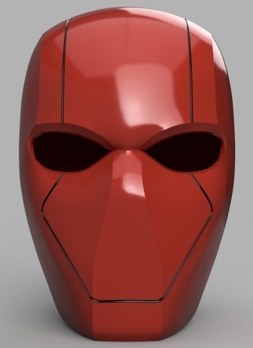 Red Hood Helmet (Batman) with Details 3D Print 151193