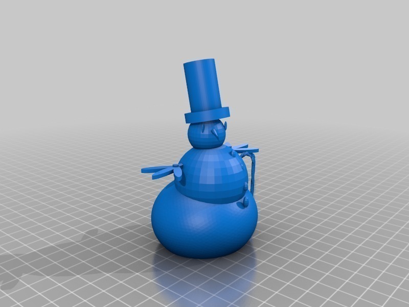 Snowman in tophat with candy cane