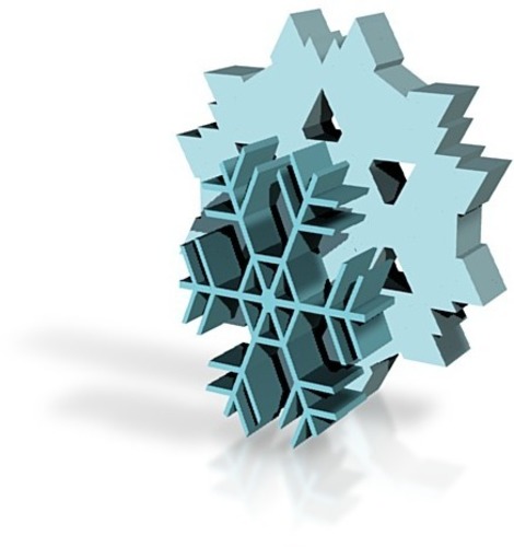 2 snowflake coaster set 3D Print 15142