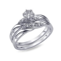 Small Jewelry 3D CAD Model Beautiful Bridal Ring Set 3D Printing 151636