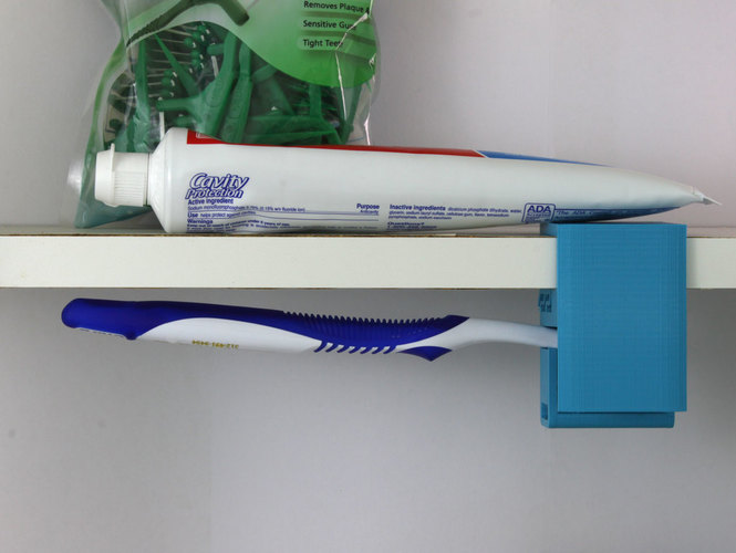 Shelf Mounted Toothbrush Holder 3D Print 151898