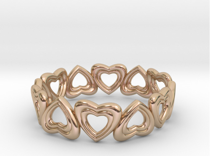 Hearts Bracelet 3D Print 15228