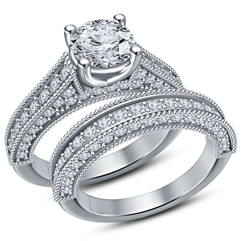 Womens Bridal Ring Set 3D CAD Design In STL Format