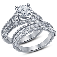 Small Womens Bridal Ring Set 3D CAD Design In STL Format 3D Printing 152290