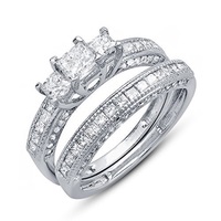 Small Beautiful Wedding Bridal Ring Set 3D CAD Model In STL Format 3D Printing 152303