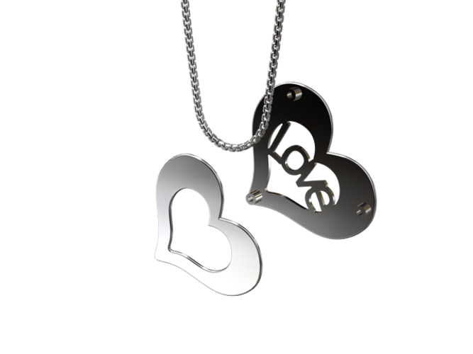 Double heart pendant 3D Print 15251