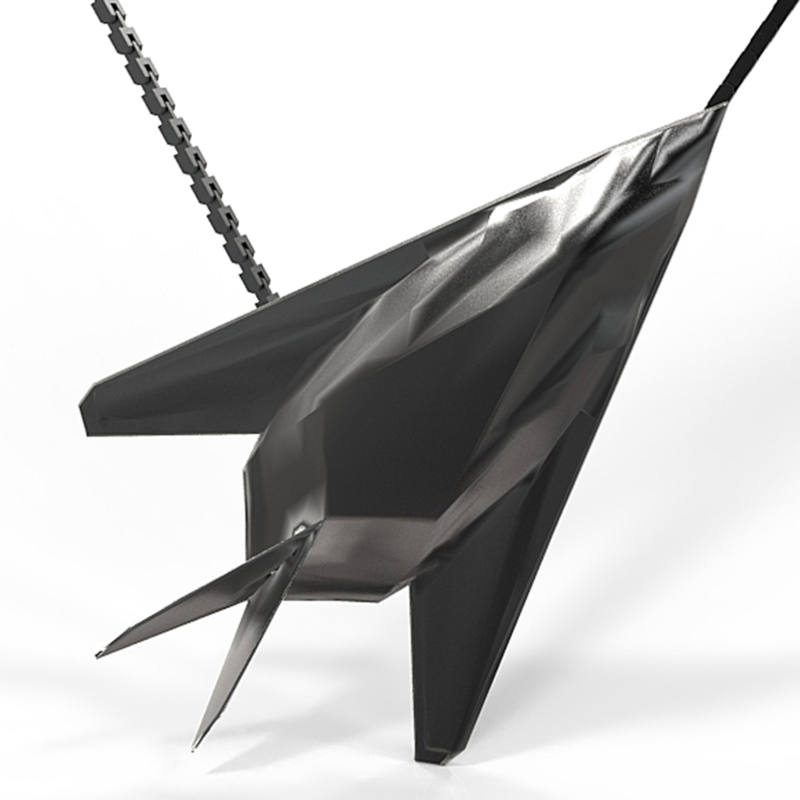 F117 black mat steel pendant 