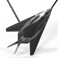 F117 black mat steel pendant  - Thumbnail 2