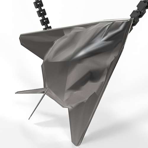 F117 black mat steel pendant  3D Print 152763