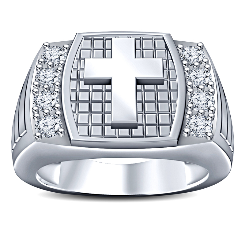 3D CAD Design Of Jesus Cross Design Mens Ring In STL Format