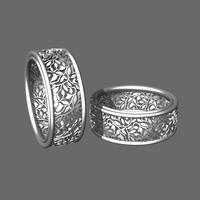 Silver Ring with Open Vines - Thumbnail 2