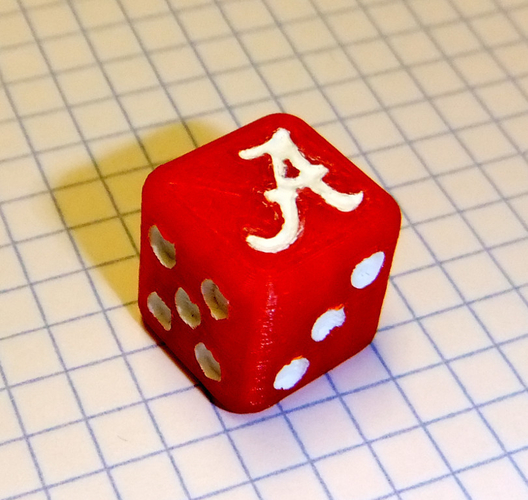 Alabama Crimson Tide Dice 3D Print 153573