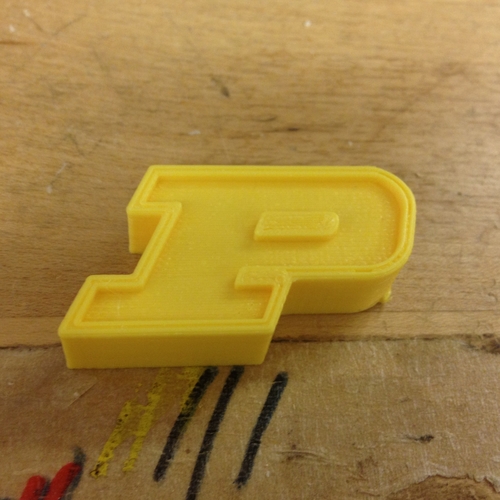 Purdue P Logo 3D Print 153597
