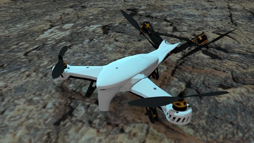aerial drone canopy for the Robotshop Vtail quadcopter 3D Print 153831