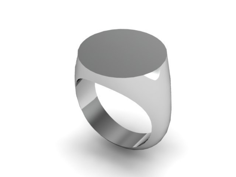 Round Signet Ring Size 9 US