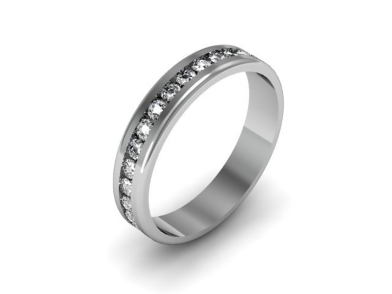 Channel Set Diamond Wedding Band