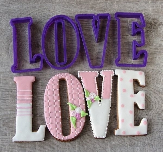 Set LOVE cookie cutter for professional