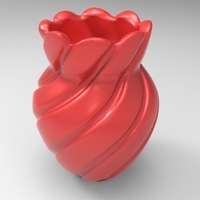 Small Twisted Heart Vase 3D Printing 154162