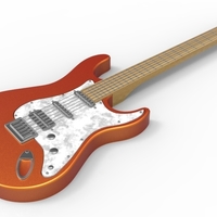 Small Guitar Miniature Model 3D Printing 154309