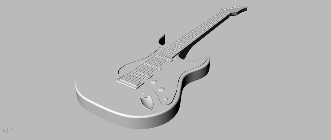 Guitar Miniature Model 3D Print 154310