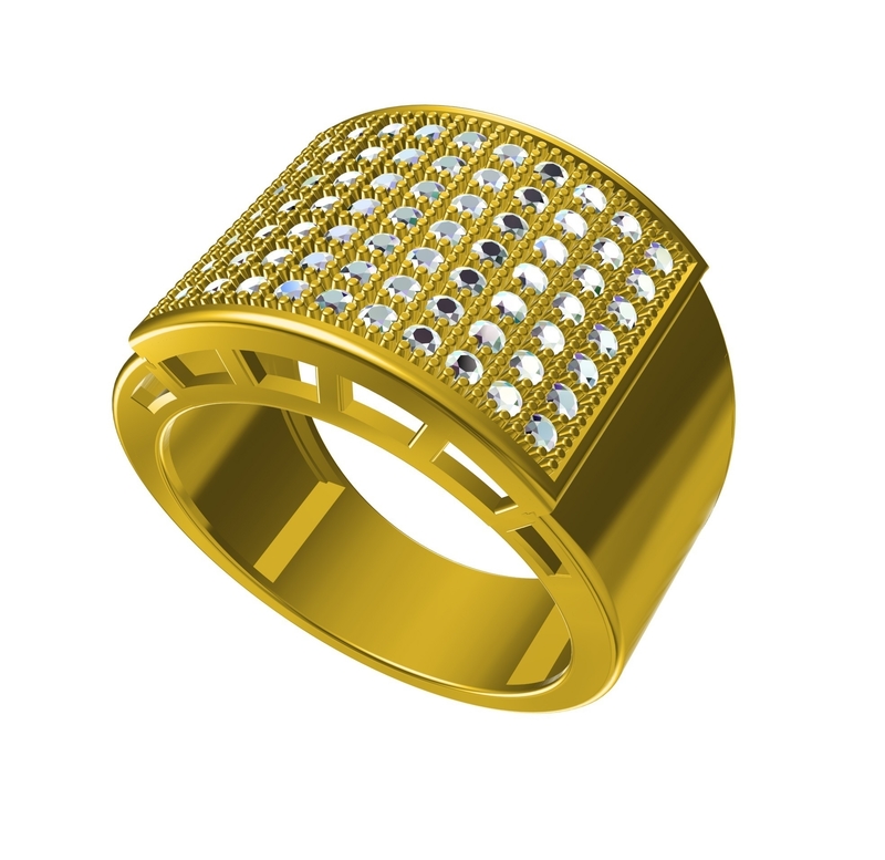 3D CAD Design For Gents Ring In STL Format