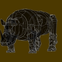 BLACK RHINOCEROS MODEL DISPLAY - Thumbnail 2