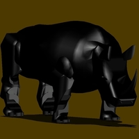 BLACK RHINOCEROS MODEL DISPLAY - Thumbnail 3