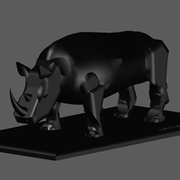 BLACK RHINOCEROS MODEL DISPLAY - Thumbnail 4