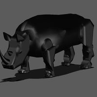 BLACK RHINOCEROS MODEL DISPLAY - Thumbnail 5