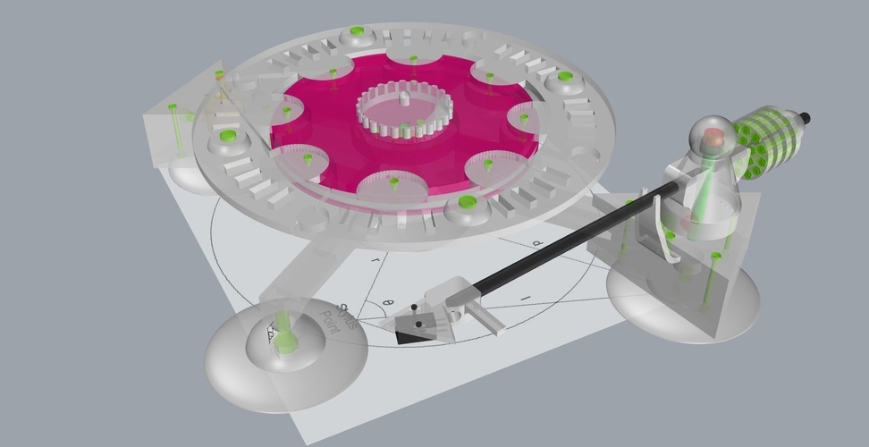 Simplified Vinyl Turntable 3D Print 154641