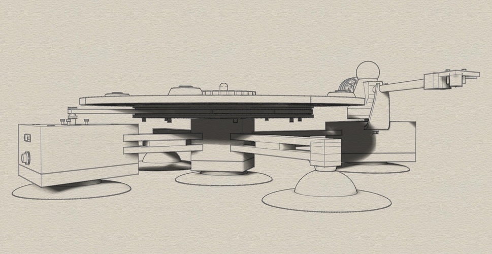 Simplified Vinyl Turntable 3D Print 154679