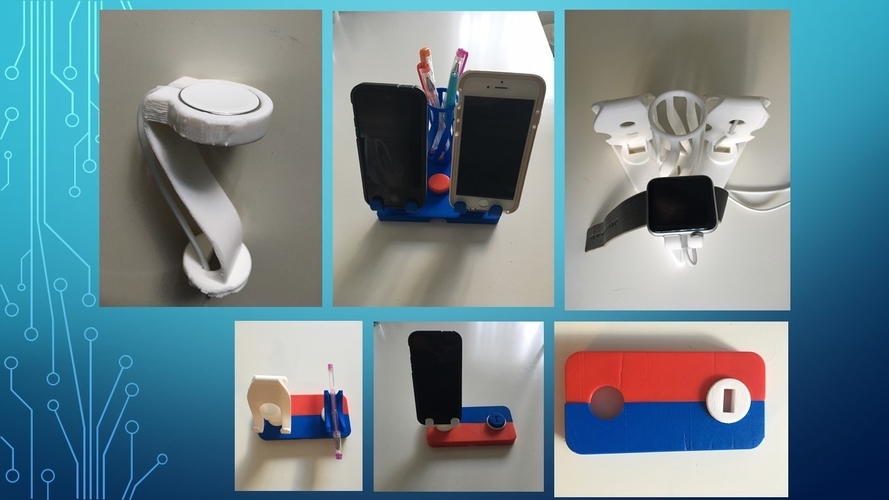 Mix and Match Mobile Phone and Watch Charger Stands 3D Print 154700